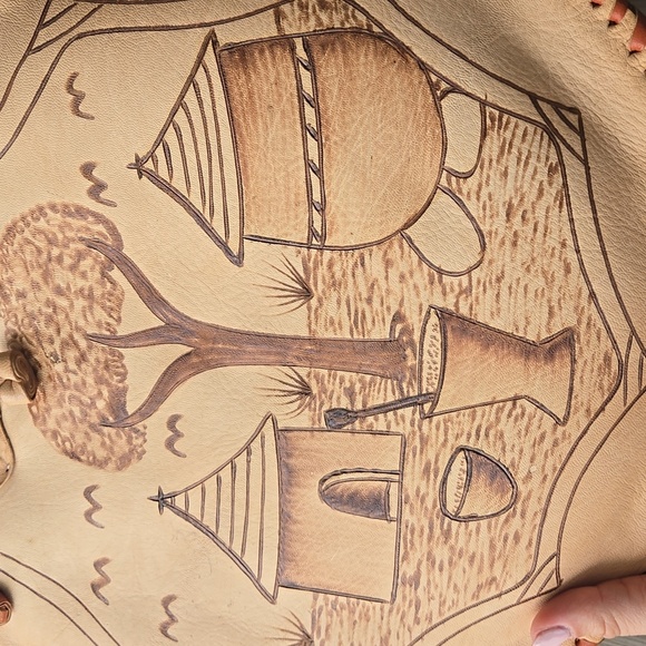 Burkina Faso Handmade Leather African Style Shoulder Bag - Picture 5 of 9